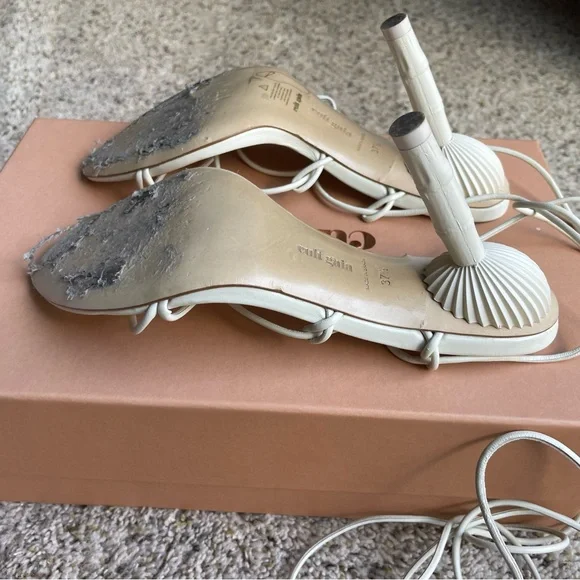 Cult Gaia Soleil lace up heel. Size 7.5. Off white - Picture 8 of 11
